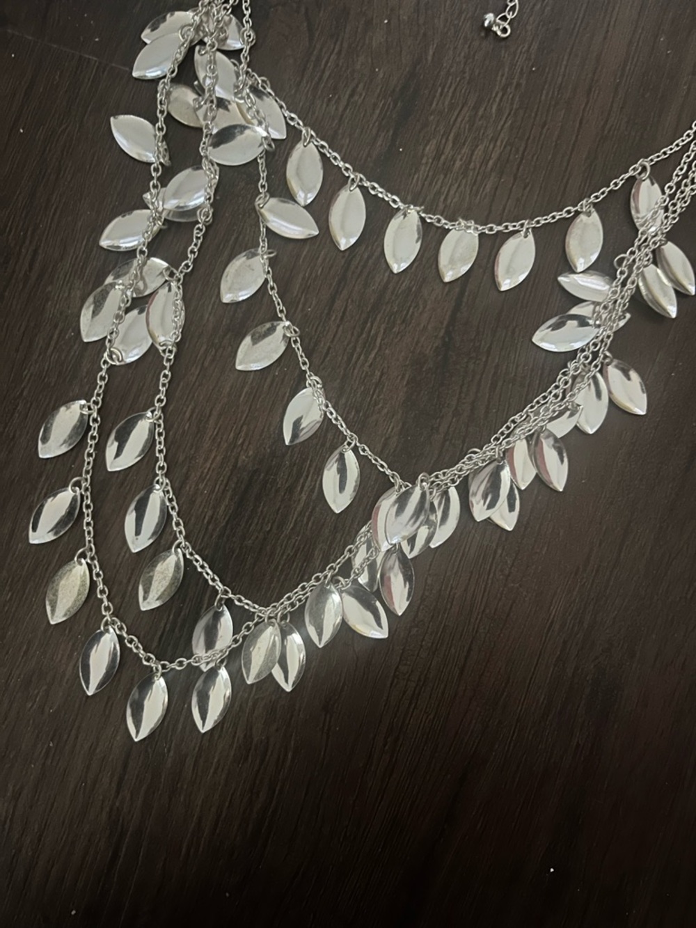 Multi-Layer Silver Leaf Charm Necklace - Women Jewelry